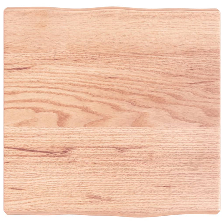 bordplade 40x40x(2-4) cm naturlig kant behandlet træ lysebrun