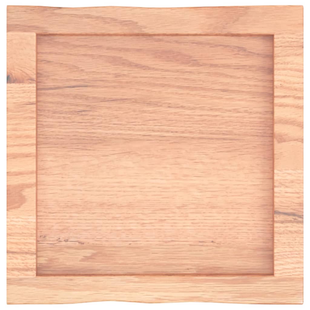 bordplade 40x40x(2-4) cm naturlig kant behandlet træ lysebrun
