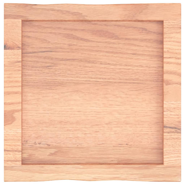bordplade 40x40x(2-4) cm naturlig kant behandlet træ lysebrun