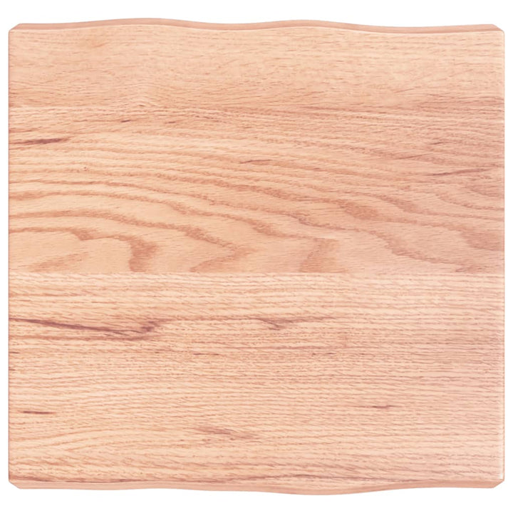 bordplade 40x40x(2-6) cm naturlig kant behandlet træ lysebrun