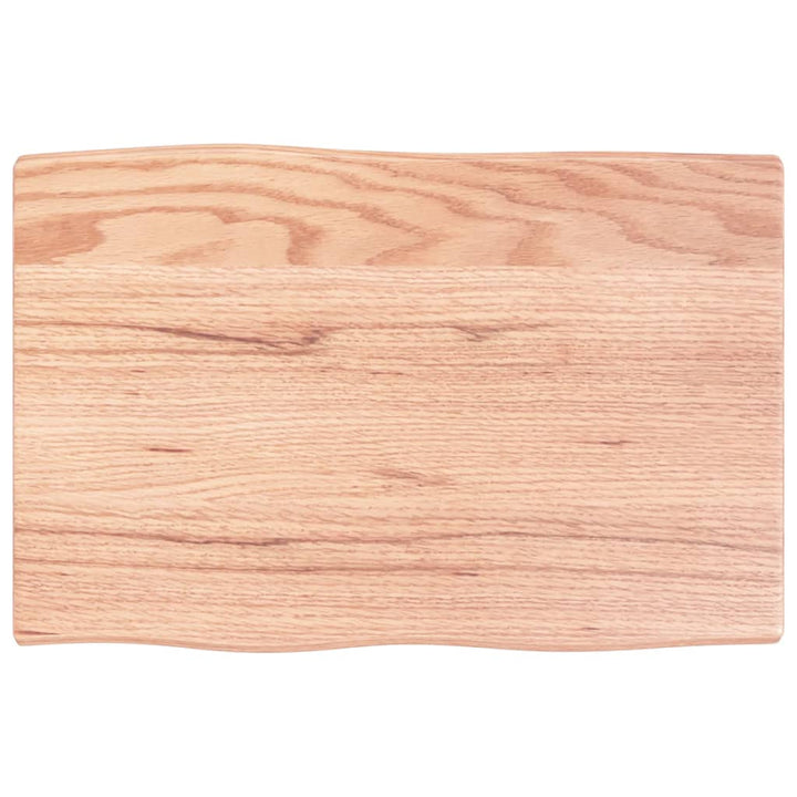 bordplade 60x40x2 cm naturlig kant behandlet egetræ lysebrun
