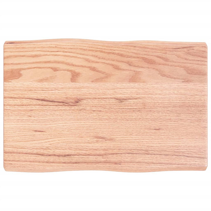 bordplade 60x40x(2-4) cm naturlig kant behandlet træ lysebrun