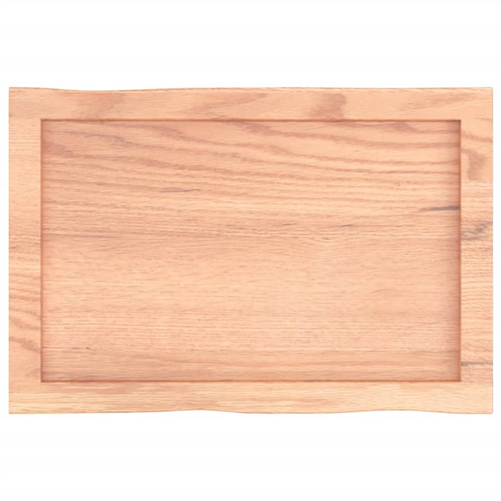 bordplade 60x40x(2-4) cm naturlig kant behandlet træ lysebrun