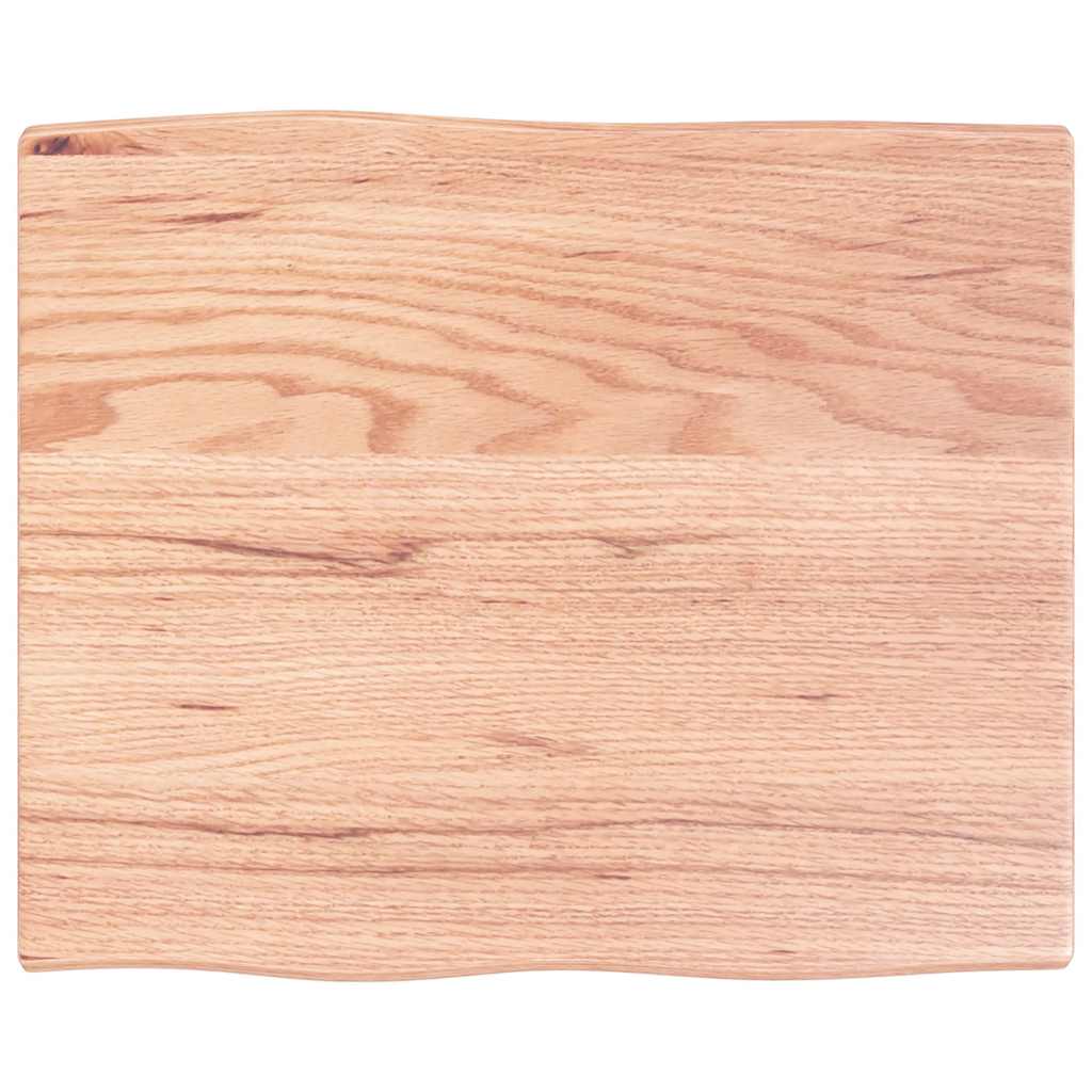 bordplade 60x50x2 cm naturlig kant behandlet egetræ lysebrun