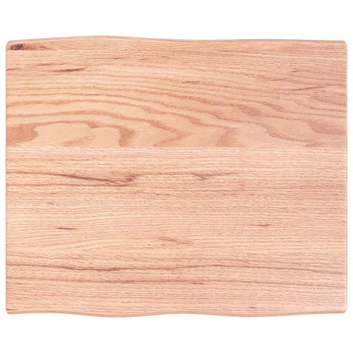 bordplade 60x50x2 cm naturlig kant behandlet egetræ lysebrun