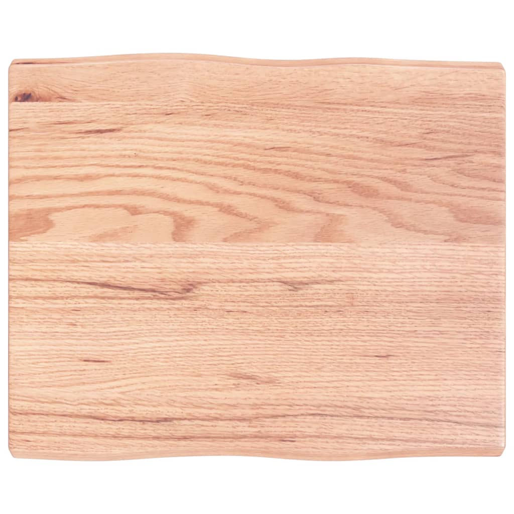 bordplade 60x50x(2-4) cm naturlig kant behandlet træ lysebrun