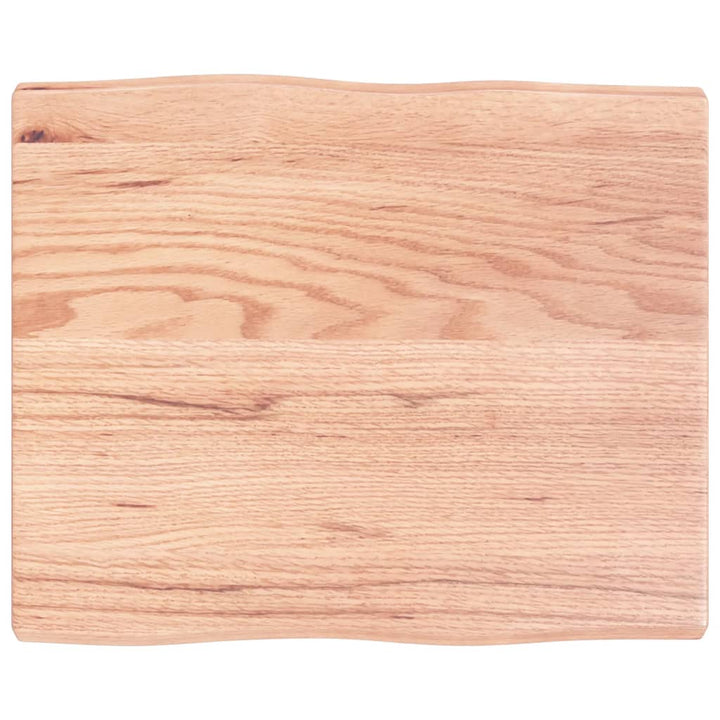 bordplade 60x50x(2-4) cm naturlig kant behandlet træ lysebrun