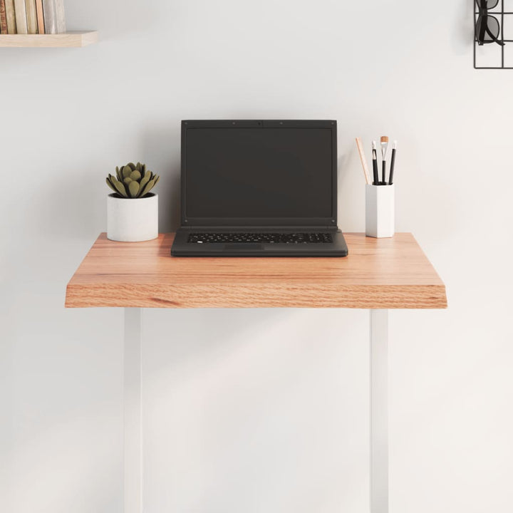 bordplade 60x50x(2-4) cm naturlig kant behandlet træ lysebrun