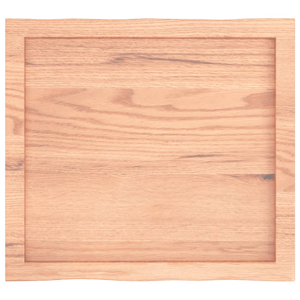 bordplade 60x50x(2-4) cm naturlig kant behandlet træ lysebrun