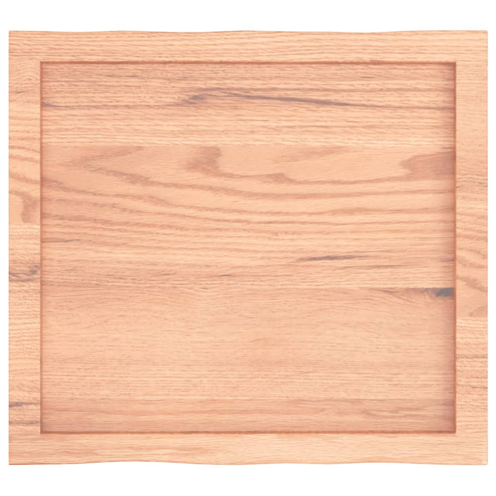 bordplade 60x50x(2-4) cm naturlig kant behandlet træ lysebrun