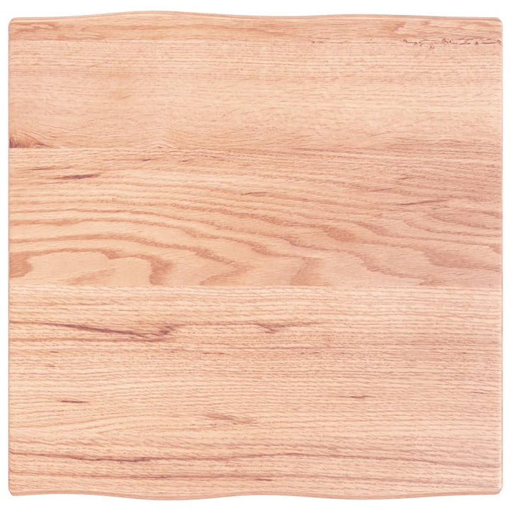 bordplade 60x60x2 cm naturlig kant behandlet egetræ lysebrun