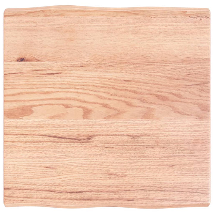 bordplade 60x60x(2-4) cm naturlig kant behandlet træ lysebrun