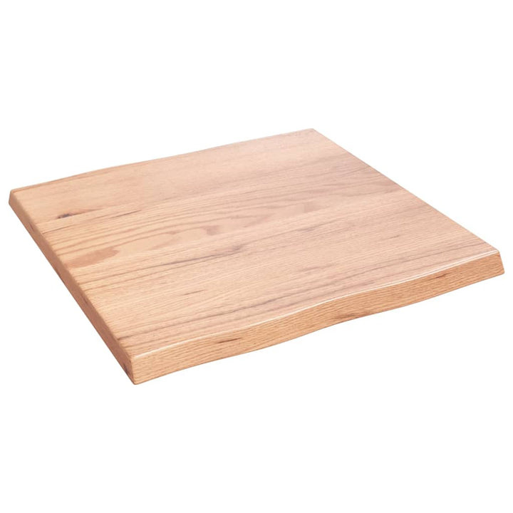 bordplade 60x60x(2-4) cm naturlig kant behandlet træ lysebrun