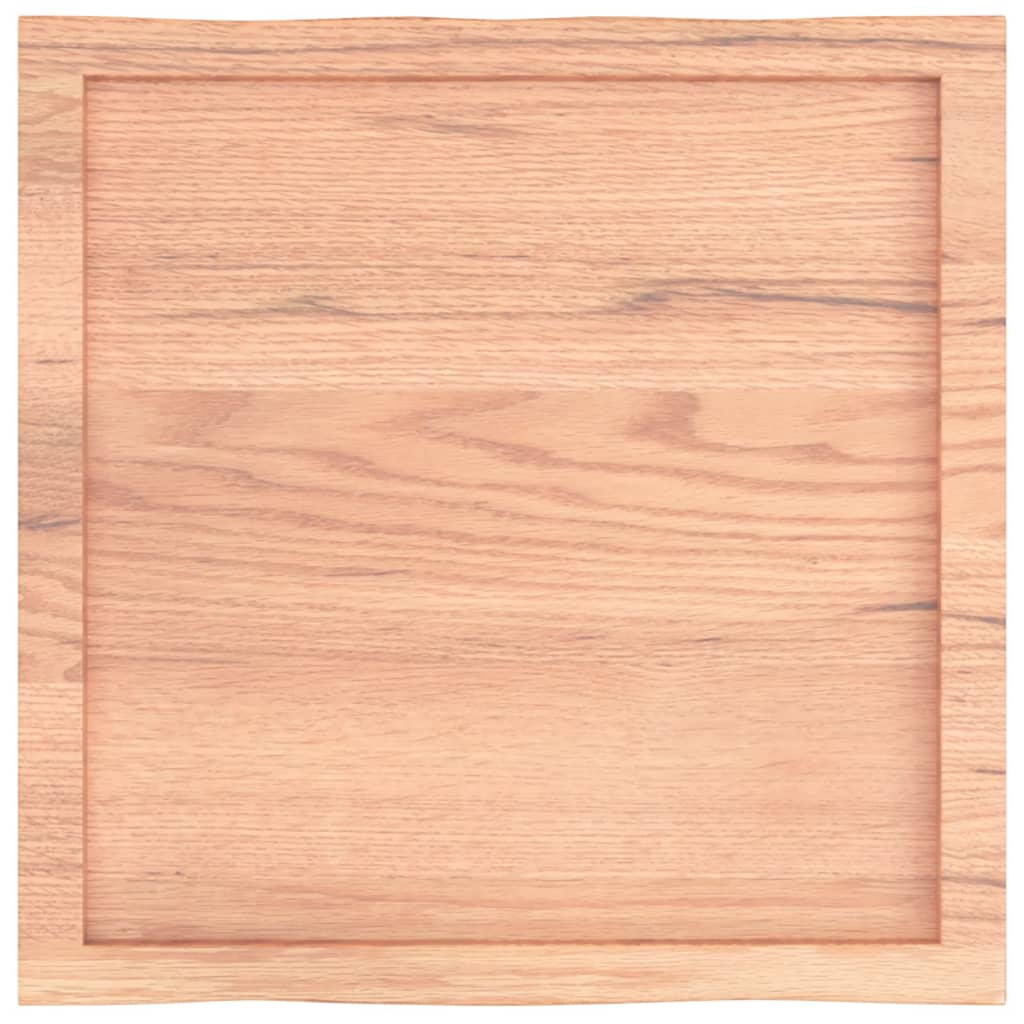 bordplade 60x60x(2-4) cm naturlig kant behandlet træ lysebrun