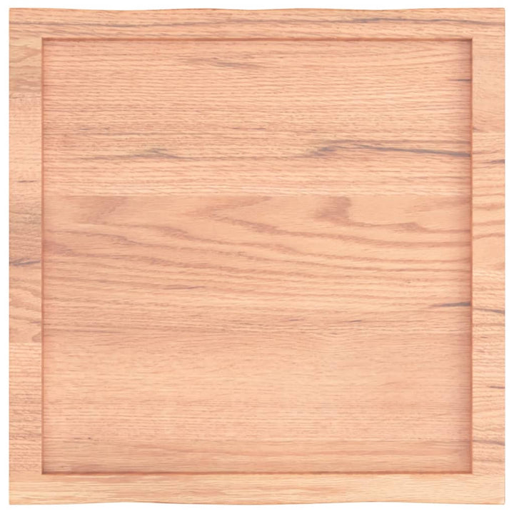 bordplade 60x60x(2-4) cm naturlig kant behandlet træ lysebrun