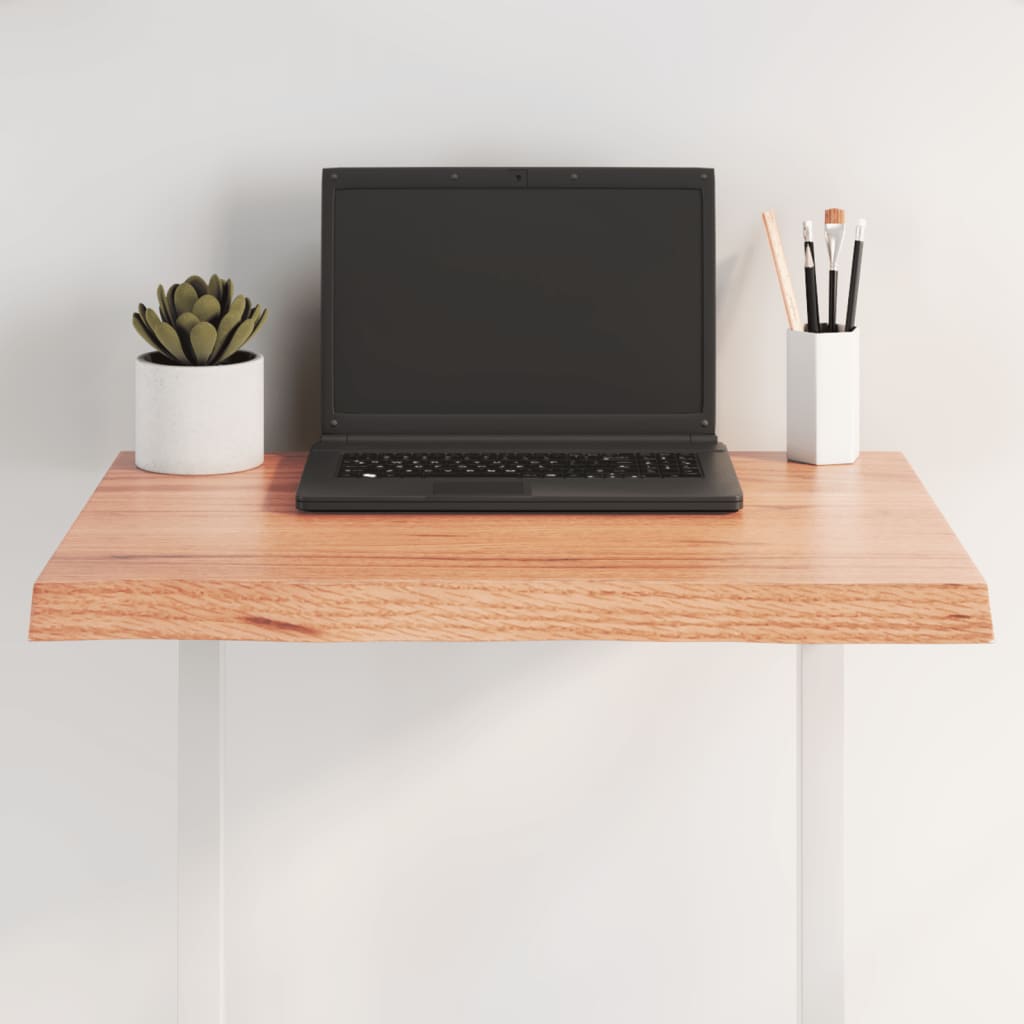 bordplade 60x60x(2-4) cm naturlig kant behandlet træ lysebrun