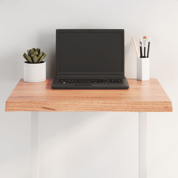 bordplade 60x60x(2-4) cm naturlig kant behandlet træ lysebrun