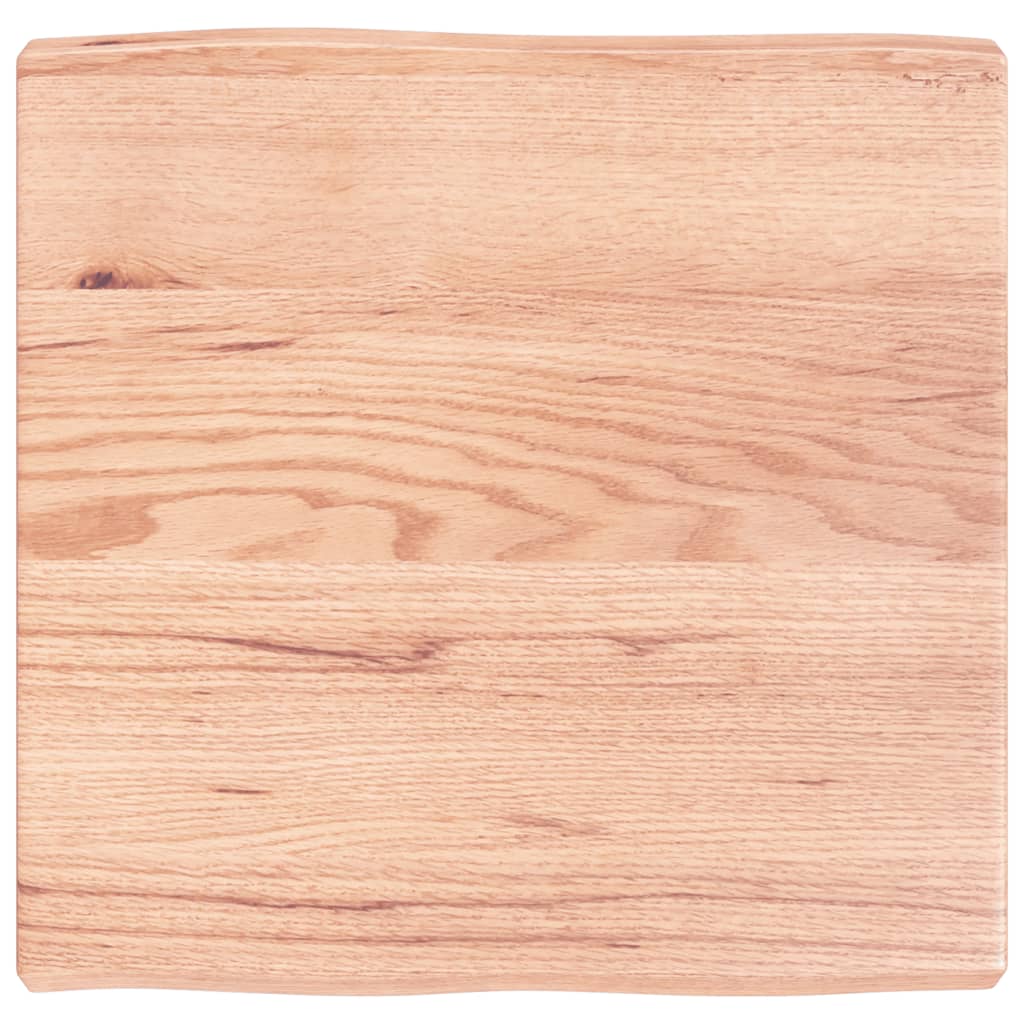 bordplade 60x60x(2-6) cm naturlig kant behandlet træ lysebrun