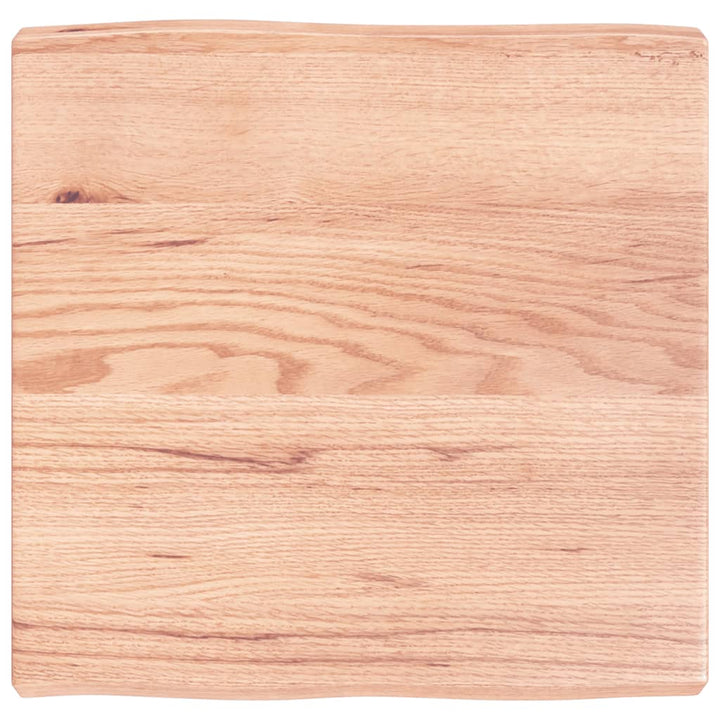 bordplade 60x60x(2-6) cm naturlig kant behandlet træ lysebrun