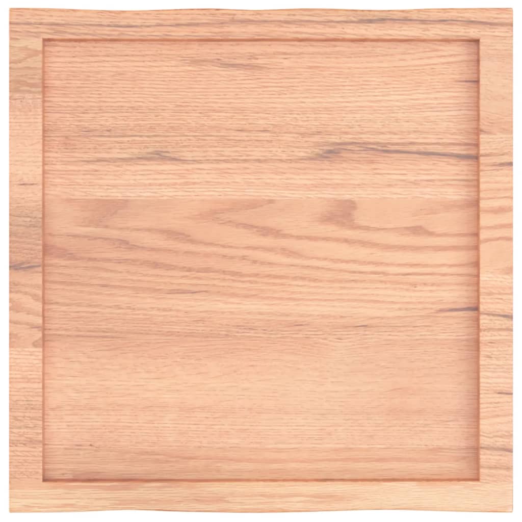 bordplade 60x60x(2-6) cm naturlig kant behandlet træ lysebrun