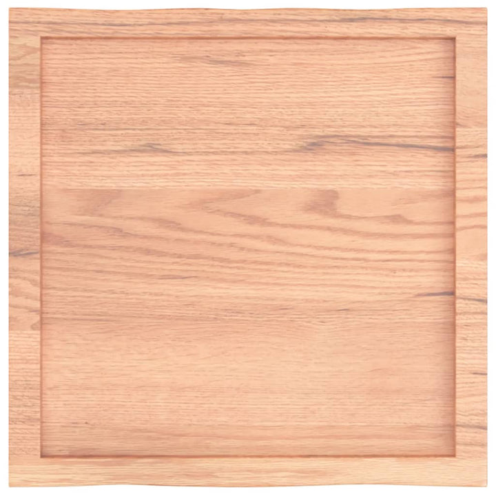 bordplade 60x60x(2-6) cm naturlig kant behandlet træ lysebrun