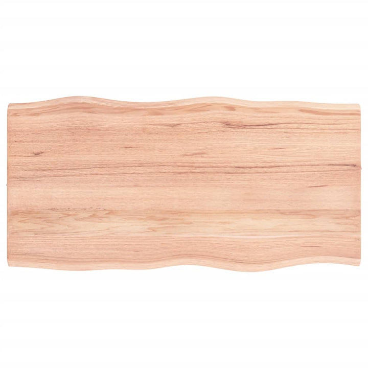 bordplade 80x40x2 cm naturlig kant behandlet egetræ lysebrun