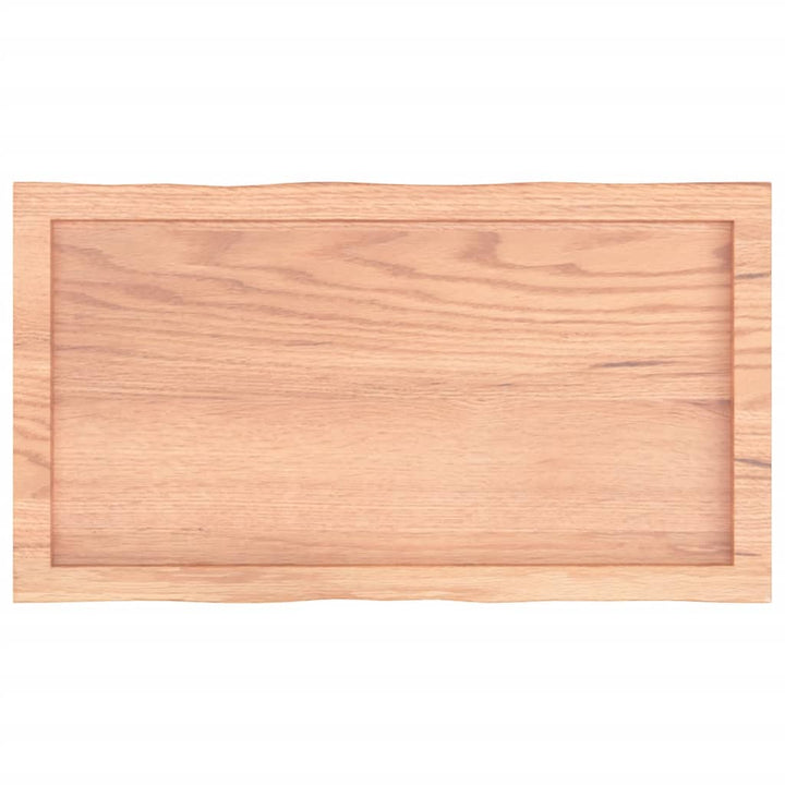 bordplade 80x40x(2-4) cm naturlig kant behandlet træ lysebrun