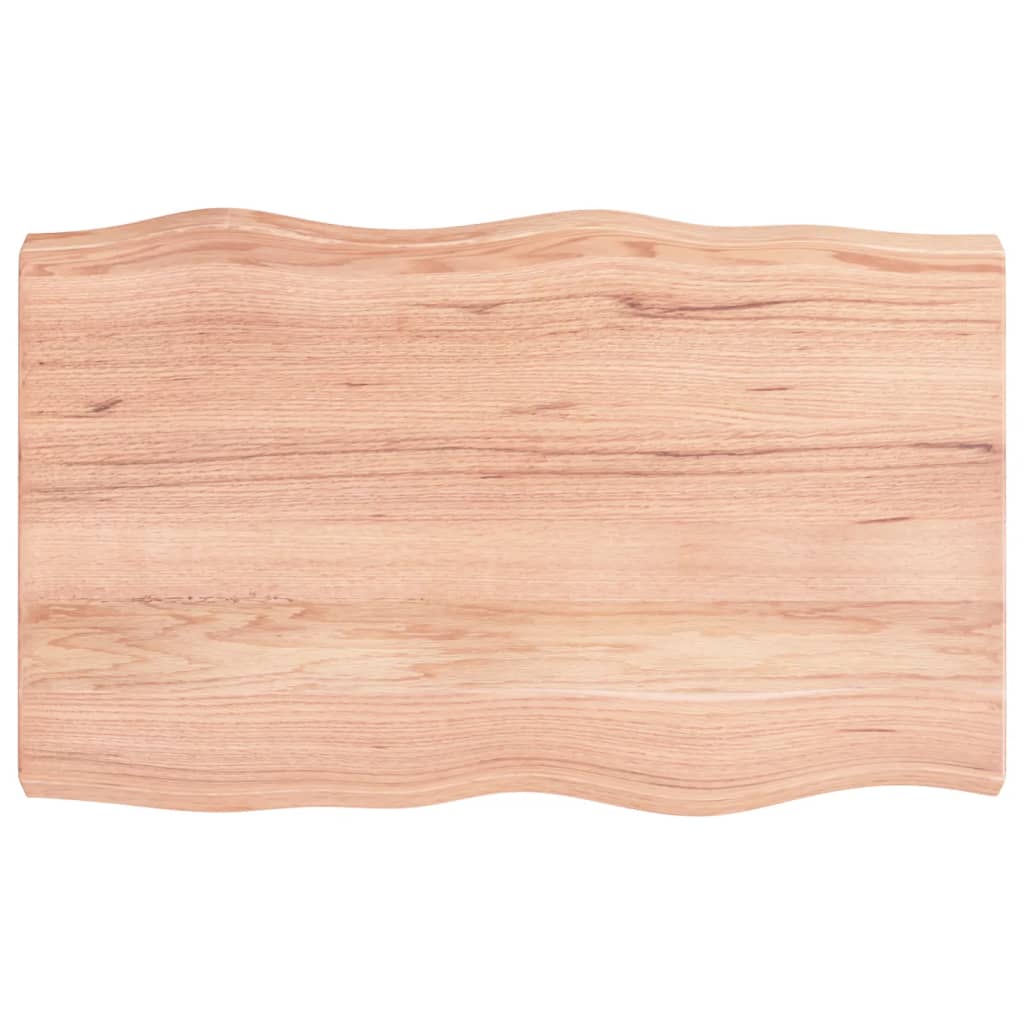 bordplade 80x50x(2-6) cm naturlig kant behandlet træ lysebrun
