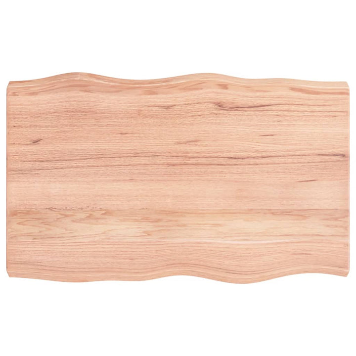 bordplade 80x50x(2-6) cm naturlig kant behandlet træ lysebrun