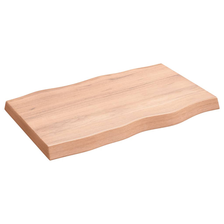 bordplade 80x50x(2-6) cm naturlig kant behandlet træ lysebrun