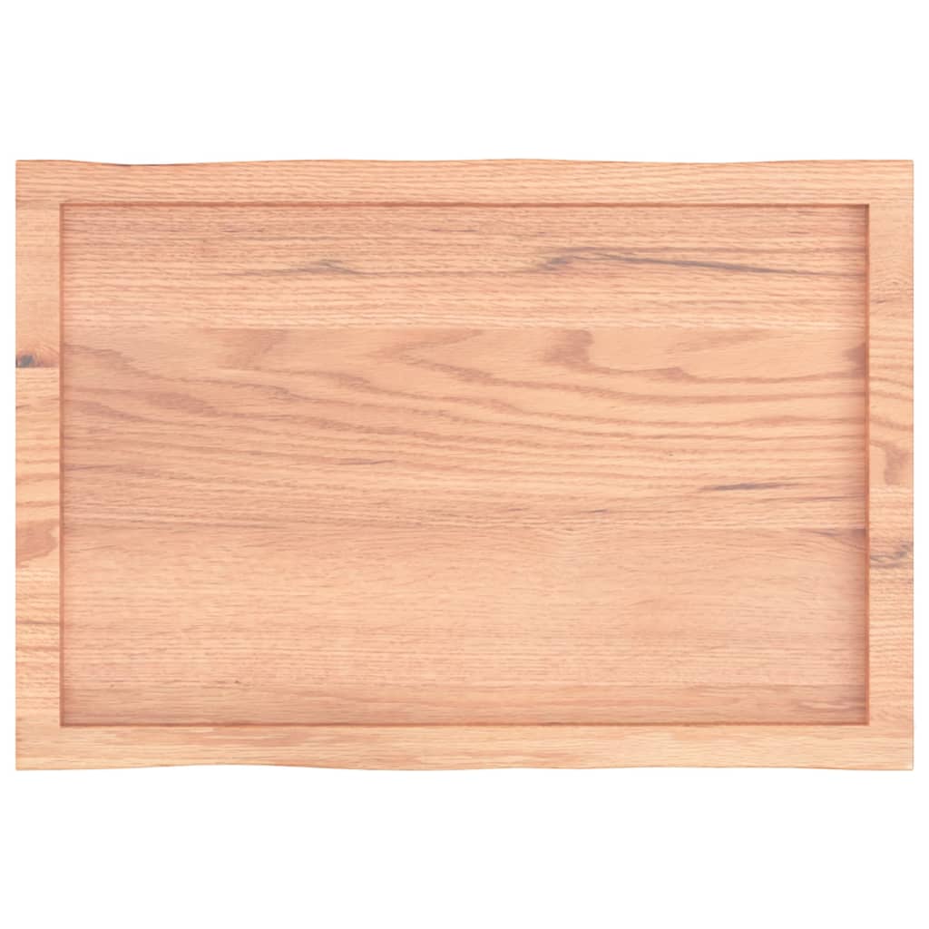 bordplade 80x50x(2-6) cm naturlig kant behandlet træ lysebrun