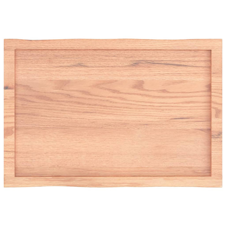 bordplade 80x50x(2-6) cm naturlig kant behandlet træ lysebrun