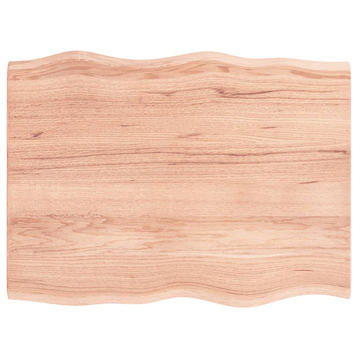bordplade 80x60x2 cm naturlig kant behandlet egetræ lysebrun