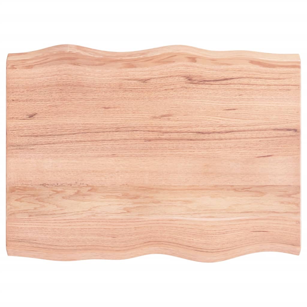 bordplade 80x60x(2-4) cm naturlig kant behandlet træ lysebrun