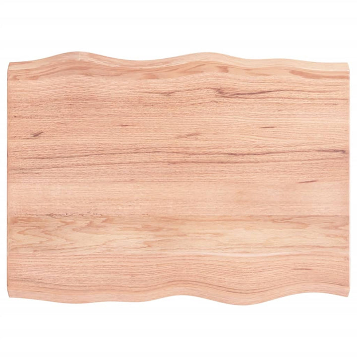 bordplade 80x60x(2-4) cm naturlig kant behandlet træ lysebrun