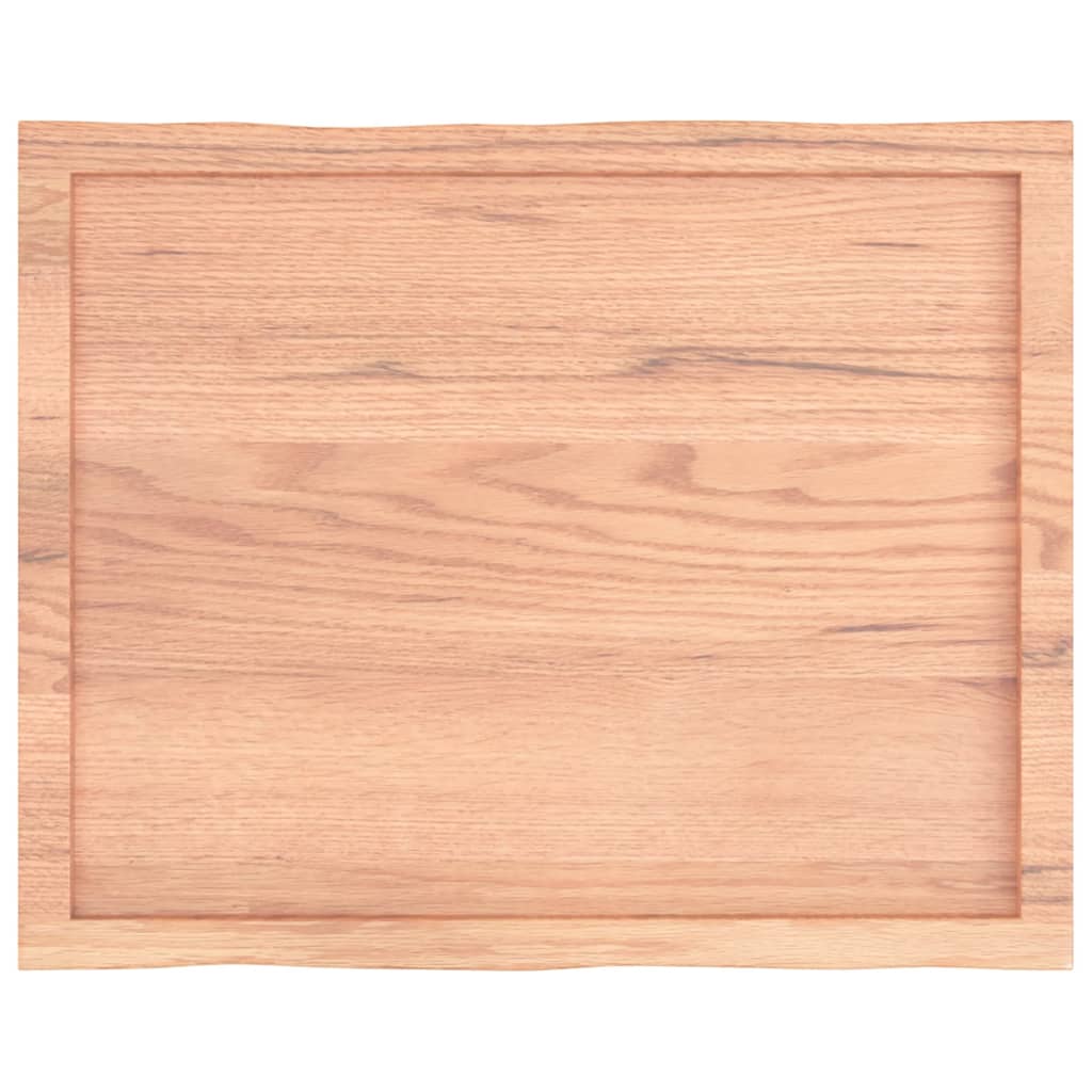 bordplade 80x60x(2-4) cm naturlig kant behandlet træ lysebrun