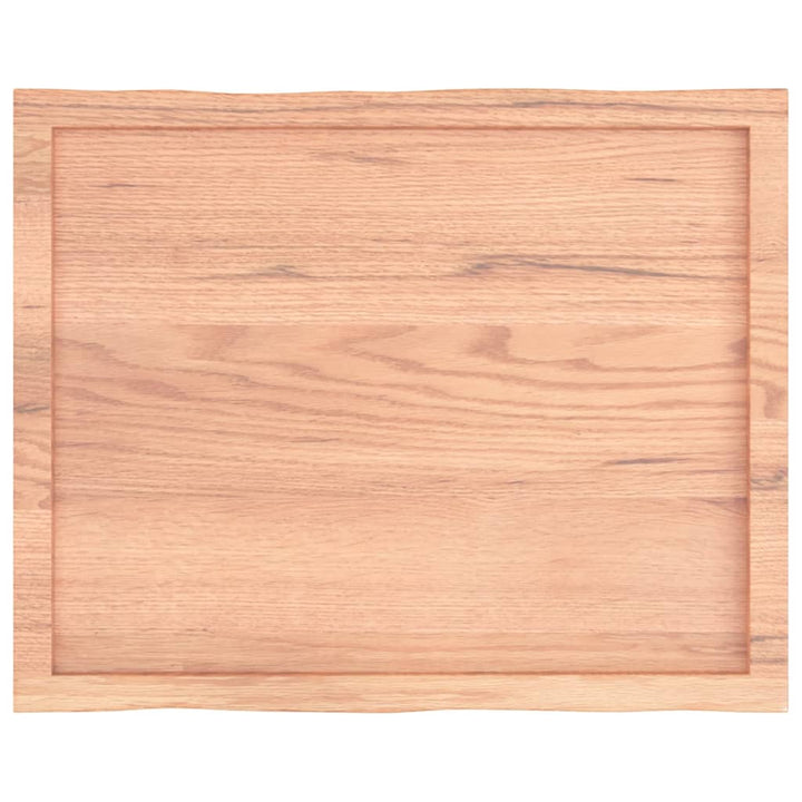 bordplade 80x60x(2-4) cm naturlig kant behandlet træ lysebrun