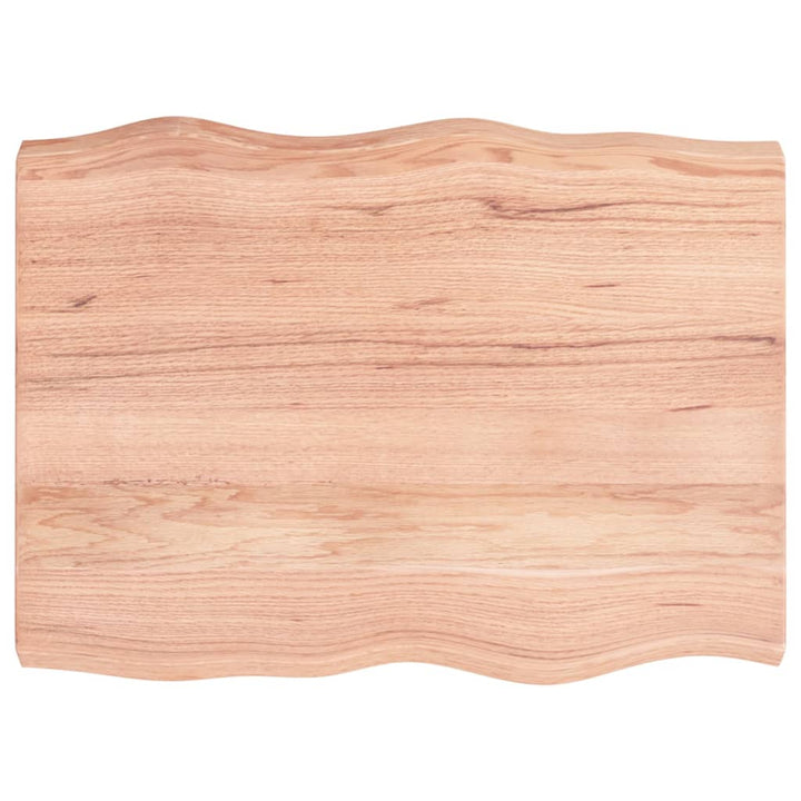 bordplade 80x60x(2-6) cm naturlig kant behandlet træ lysebrun