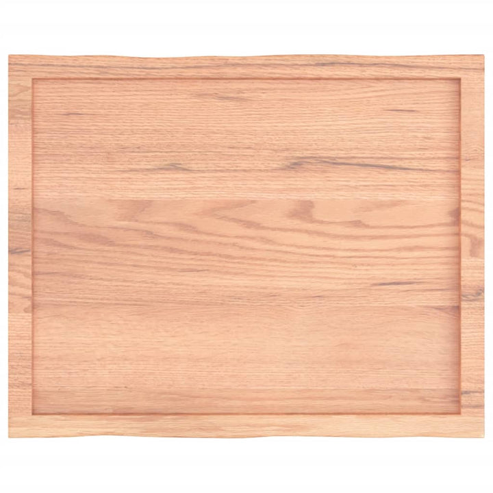 bordplade 80x60x(2-6) cm naturlig kant behandlet træ lysebrun