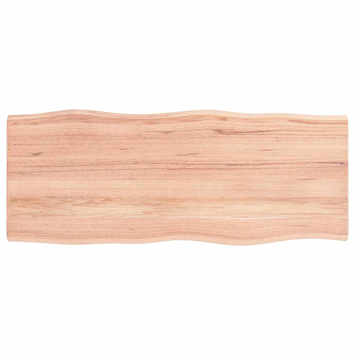 bordplade 100x40x2 cm naturlig kant behandlet egetræ lysebrun