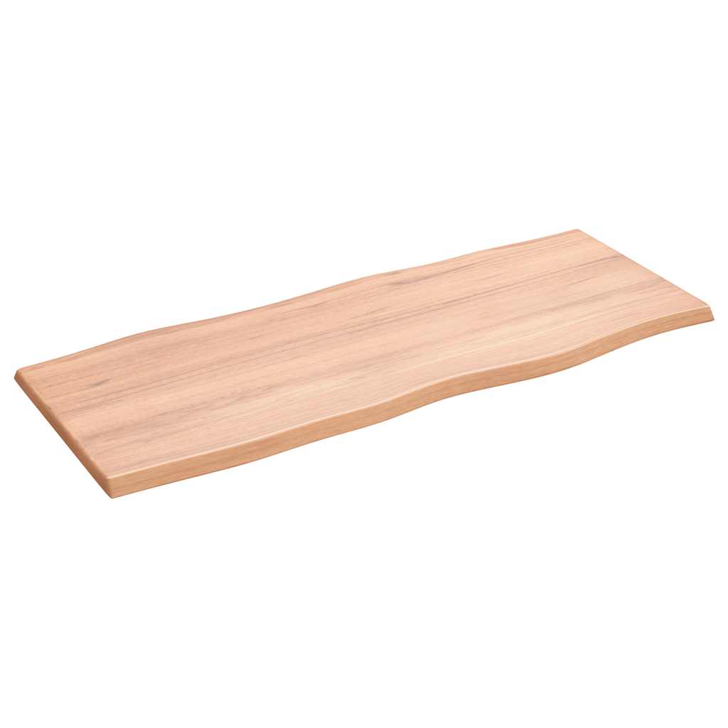 bordplade 100x40x2 cm naturlig kant behandlet egetræ lysebrun