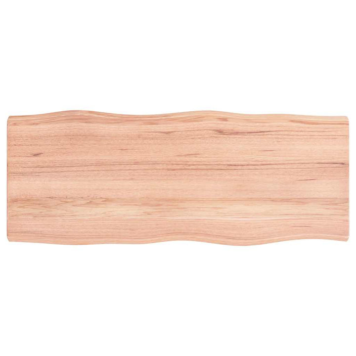 bordplade 100x40x(2-4) cm naturlig kant behandlet træ lysebrun