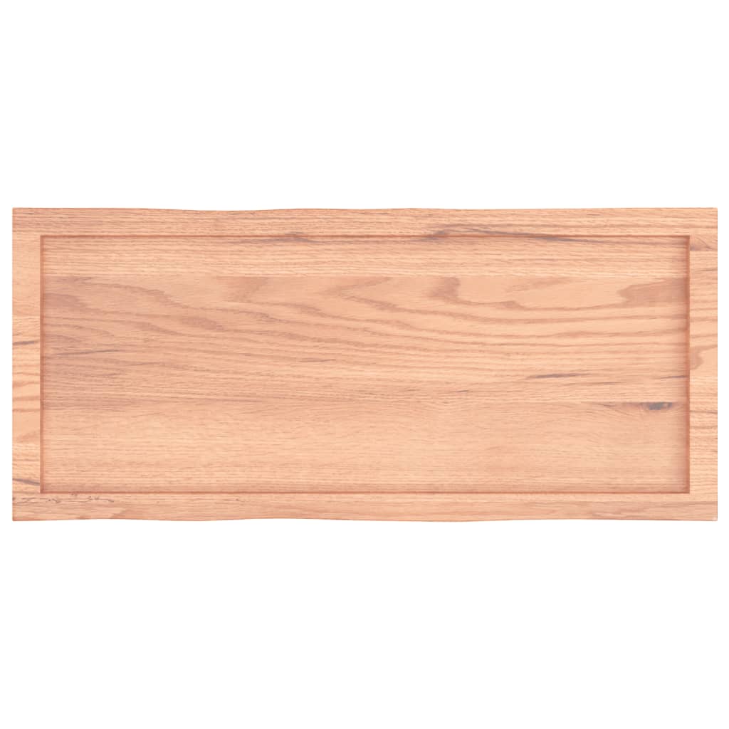 bordplade 100x40x(2-4) cm naturlig kant behandlet træ lysebrun