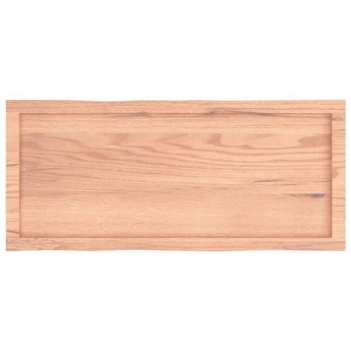 bordplade 100x40x(2-4) cm naturlig kant behandlet træ lysebrun