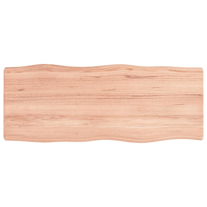 bordplade 100x40x(2-6) cm naturlig kant behandlet træ lysebrun