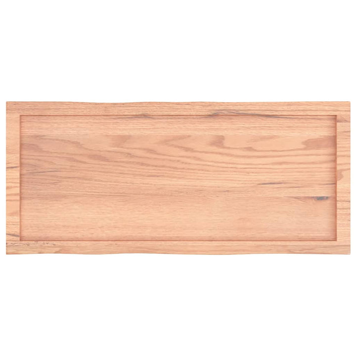 bordplade 100x40x(2-6) cm naturlig kant behandlet træ lysebrun