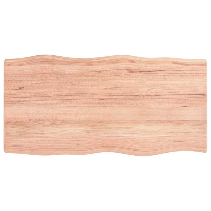 bordplade 100x50x(2-6) cm naturlig kant behandlet træ lysebrun