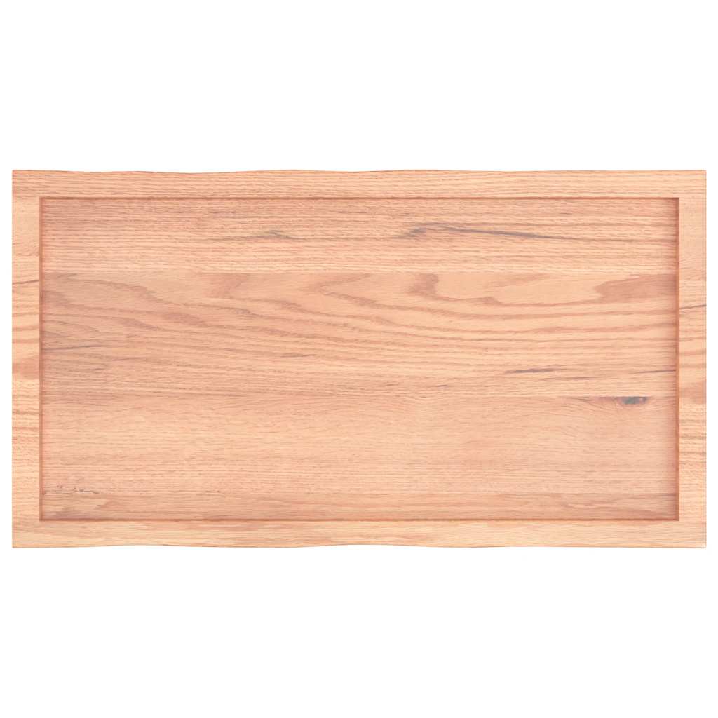 bordplade 100x50x(2-6) cm naturlig kant behandlet træ lysebrun