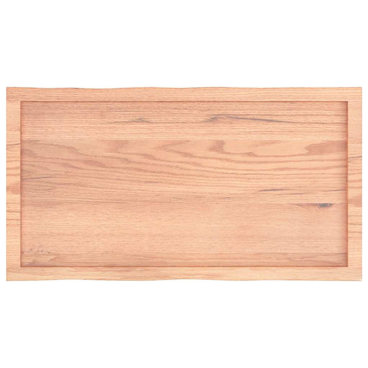 bordplade 100x50x(2-6) cm naturlig kant behandlet træ lysebrun