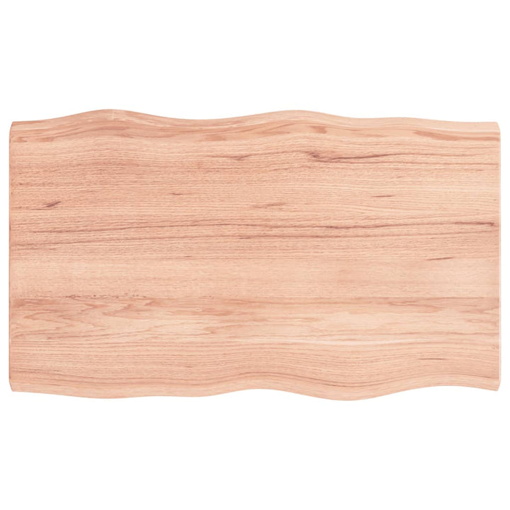 bordplade 100x60x(2-4) cm naturlig kant behandlet træ lysebrun